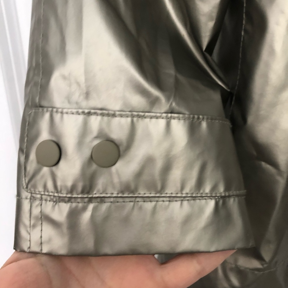 Zara Metallic Silver Hooded Raincoat - Picture 10 of 12